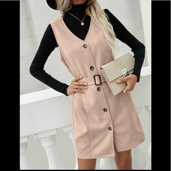 Sleeveless belted dress - Picture 1 of 6